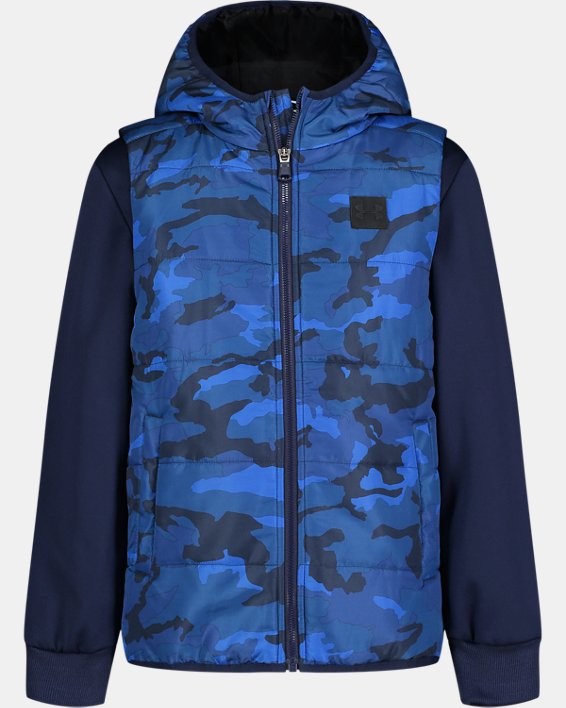 Boys' UA 2fer Hoodie Vest, Blue, pdpMainDesktop image number 0